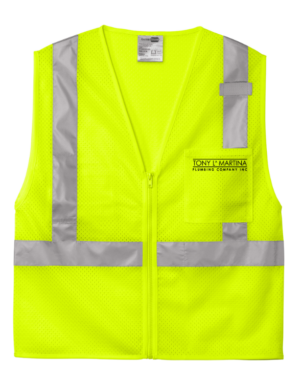 CornerStone ANSI 107 Class 2 Mesh Zippered Vest - CSV102 - Tony LaMartina Plumbing