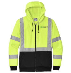 CornerStone A107 Class 3 Heavy-Duty Fleece Full-Zip Hoodie - CSF300 - murphy